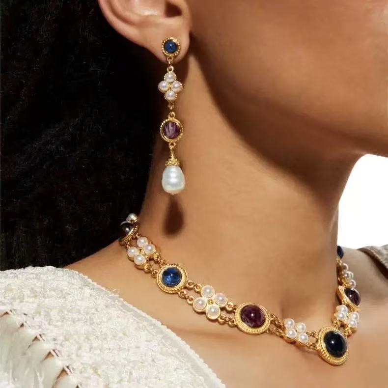 Sicilian Baroque 24K Gold Plated Statement Jewelry Set