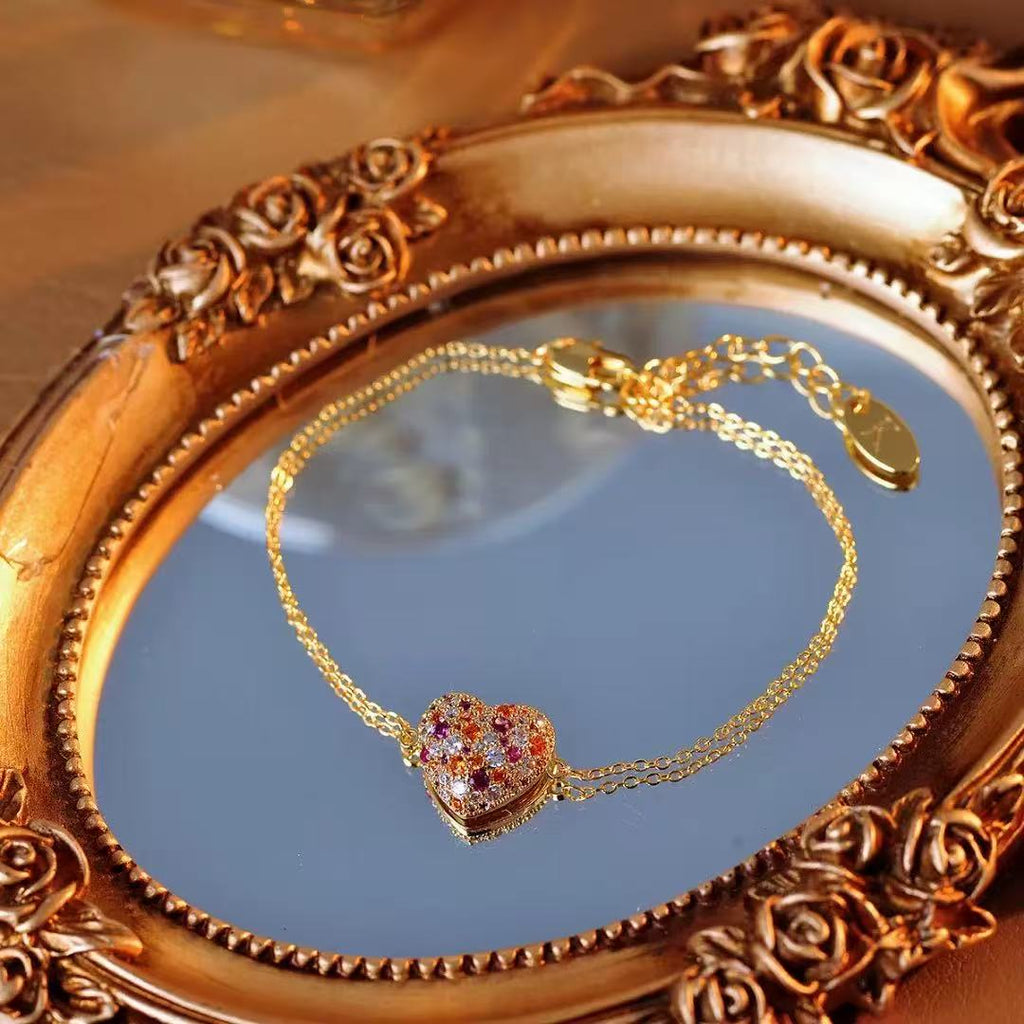 18K Gold-Plated French Heart Jewelry Set