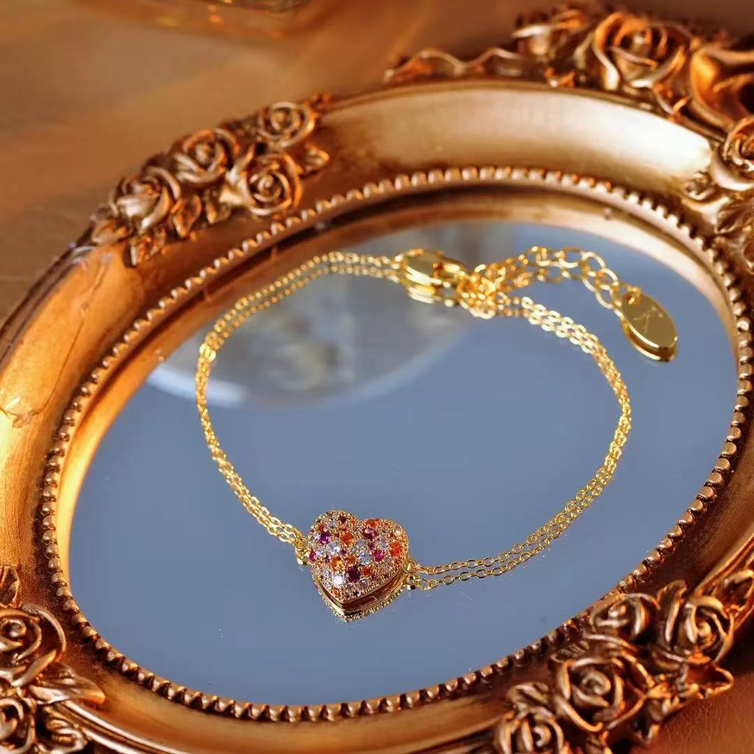 18K Gold-Plated French Heart Jewelry Set