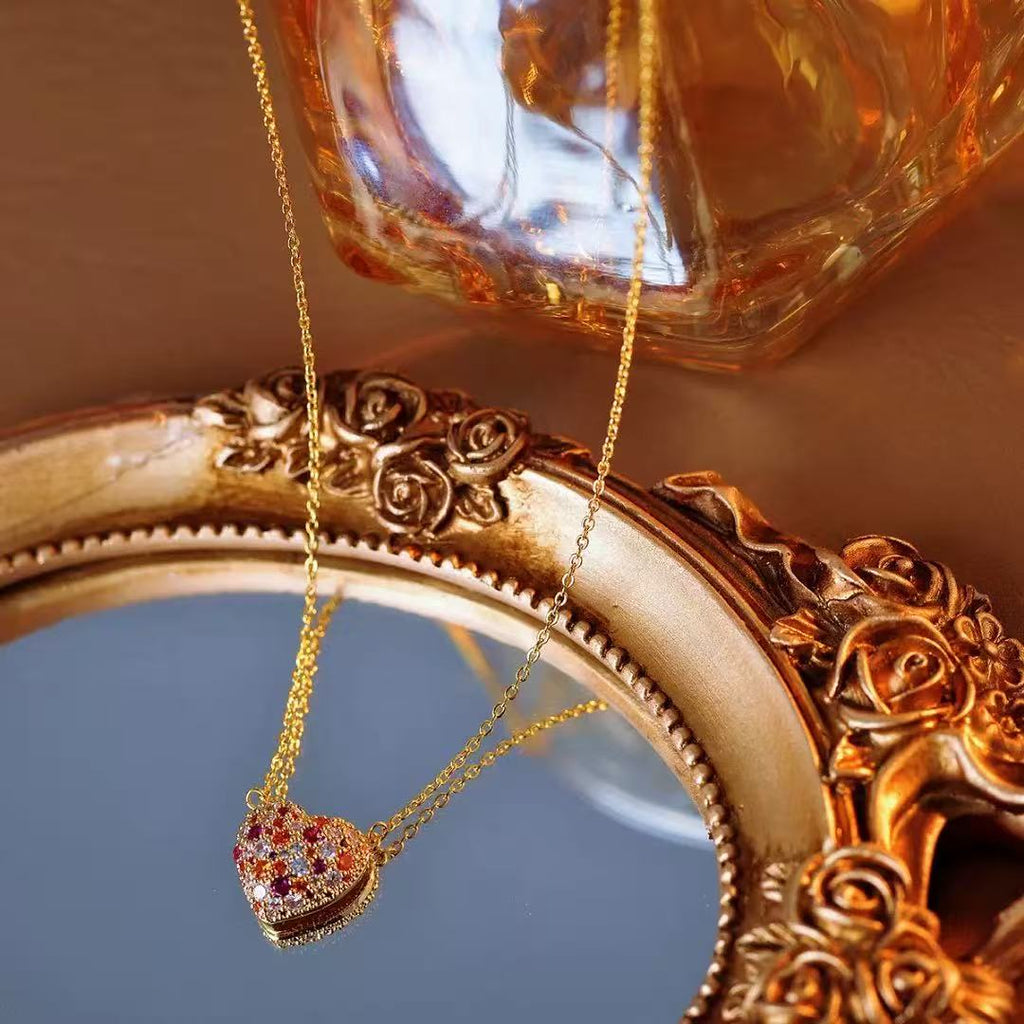 18K Gold-Plated French Heart Jewelry Set