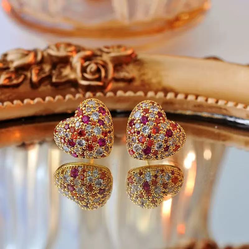 18K Gold-Plated French Heart Jewelry Set