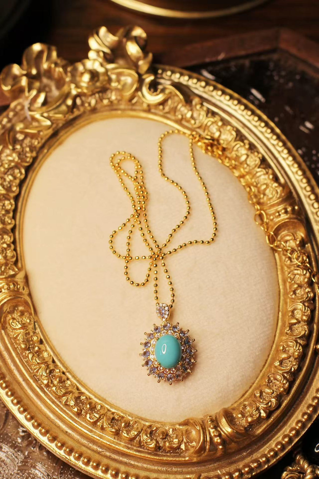 Vintage Turquoise-tone Starburst Halo Halo Jewelry Set