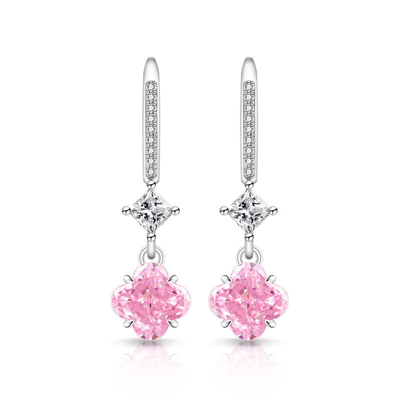 Clover Drop Earrings|Slimming Long Hook 5A CZ Earrings