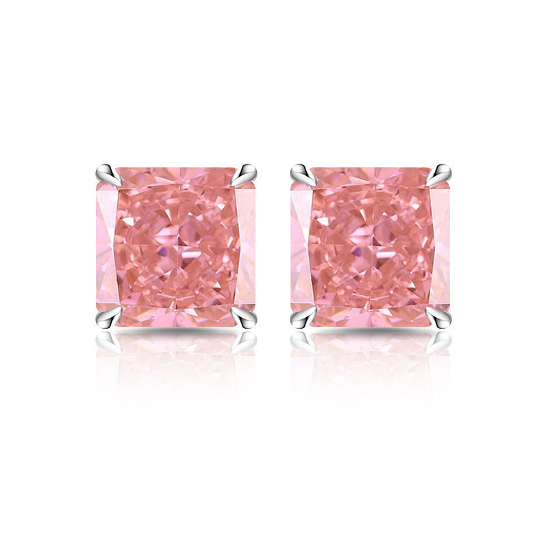 5A Cubic Zirconia Radiant-Cut Stud Earrings
