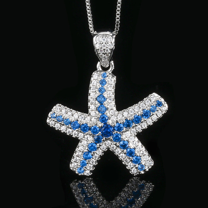 Coastal Starfish Jewelry Set | Blue Gradient 5A CZ Star Design