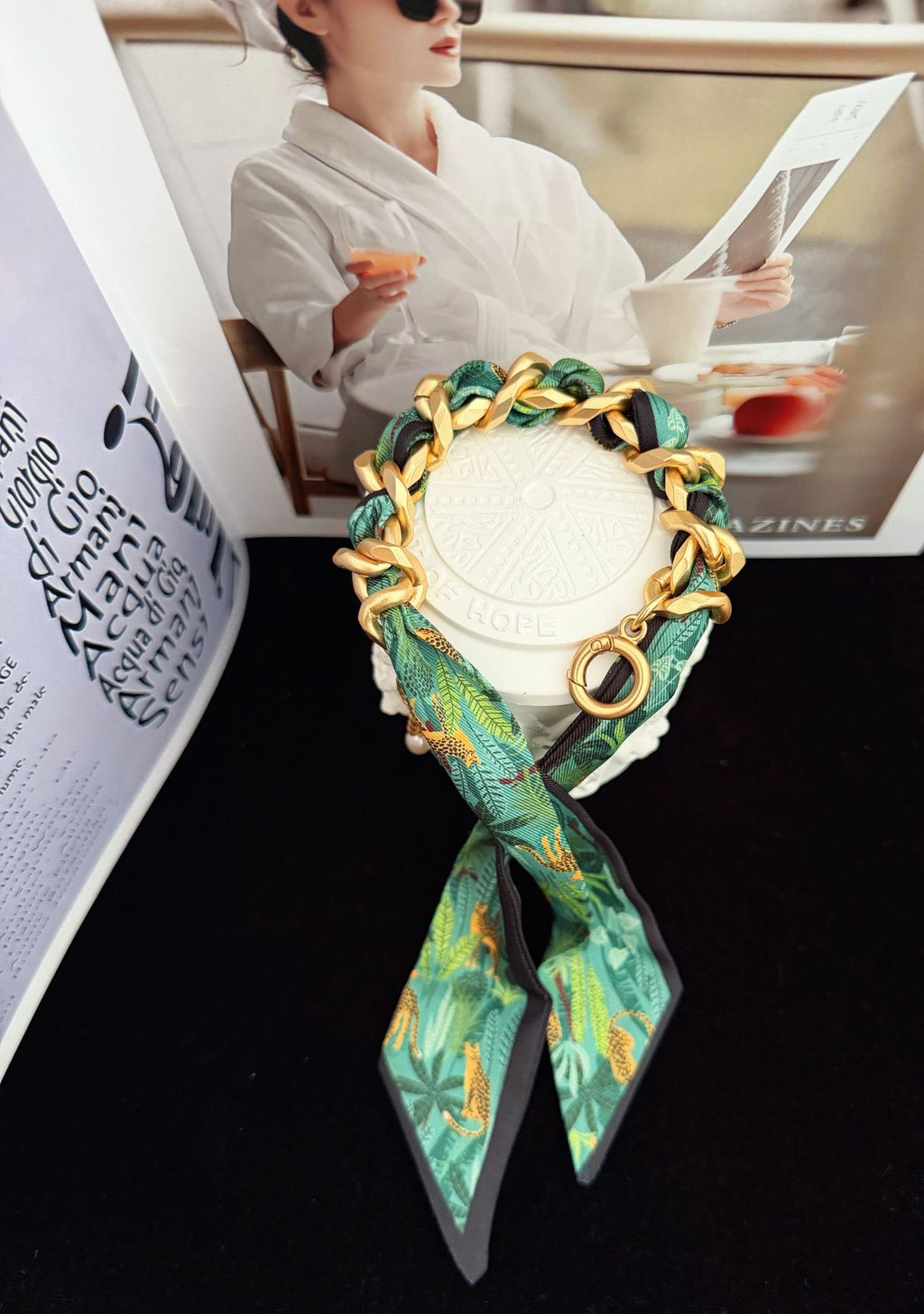 Parisian Scarf-Wrapped 24K Gold Plated Bracelet