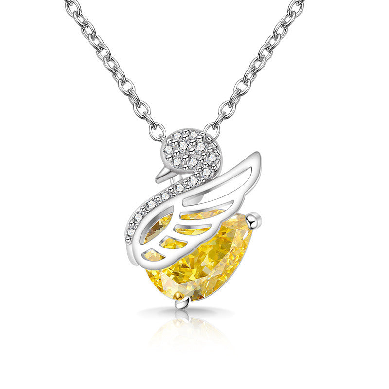 Swan Lake Teardrop Pendant Necklace