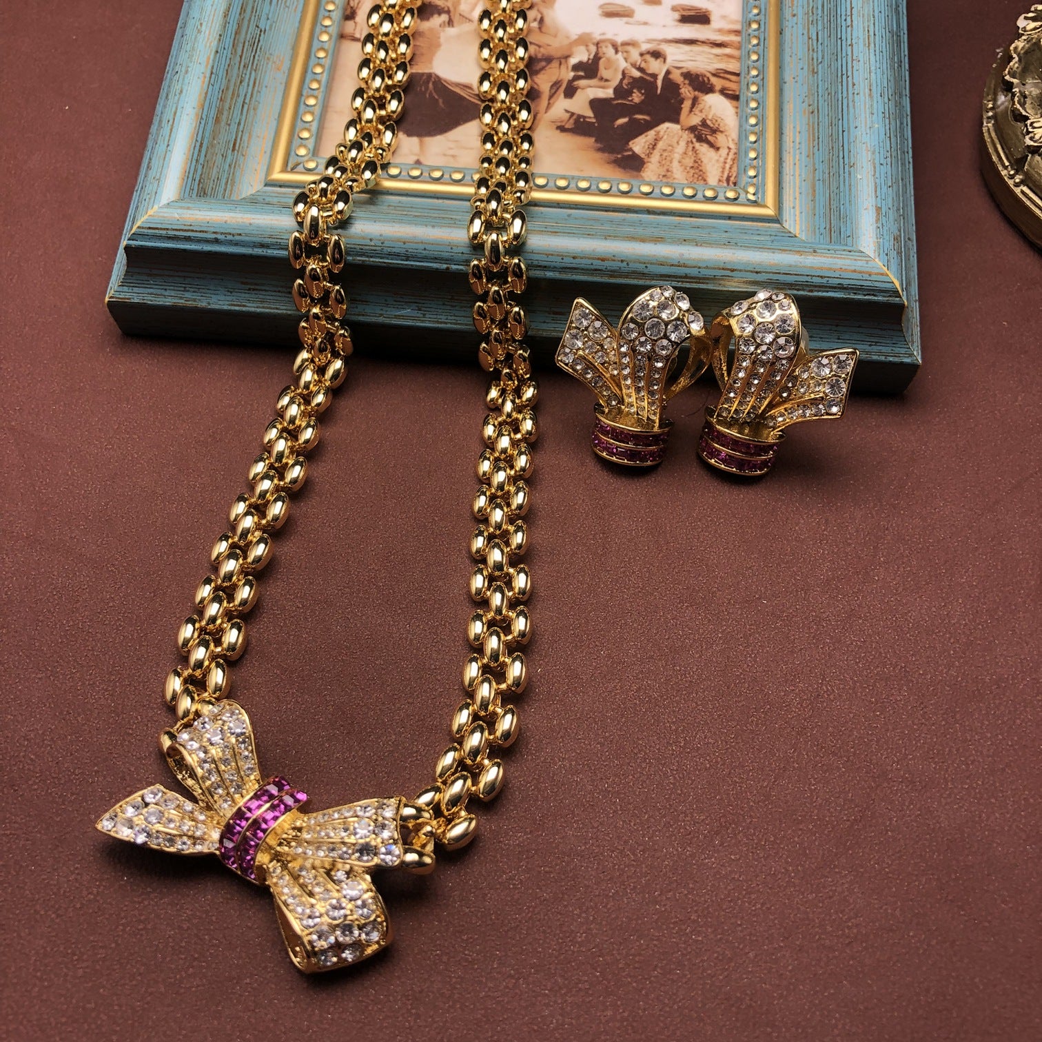 The Parisian Bow Suite|18K Gold Vintage Statement Jewelry