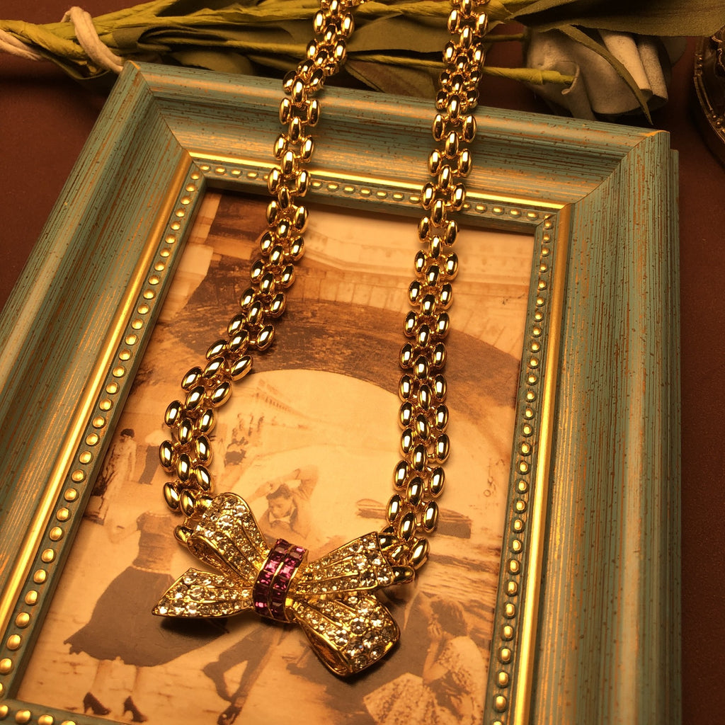 The Parisian Bow Suite|18K Gold Vintage Statement Jewelry