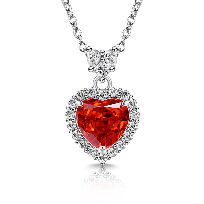 Double Heart Halo Pendant Necklace