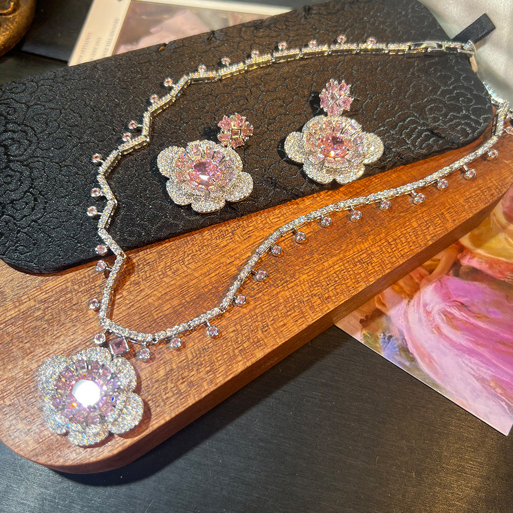 Couture Camellia Gemstone-Tone Wedding Jewelry Set