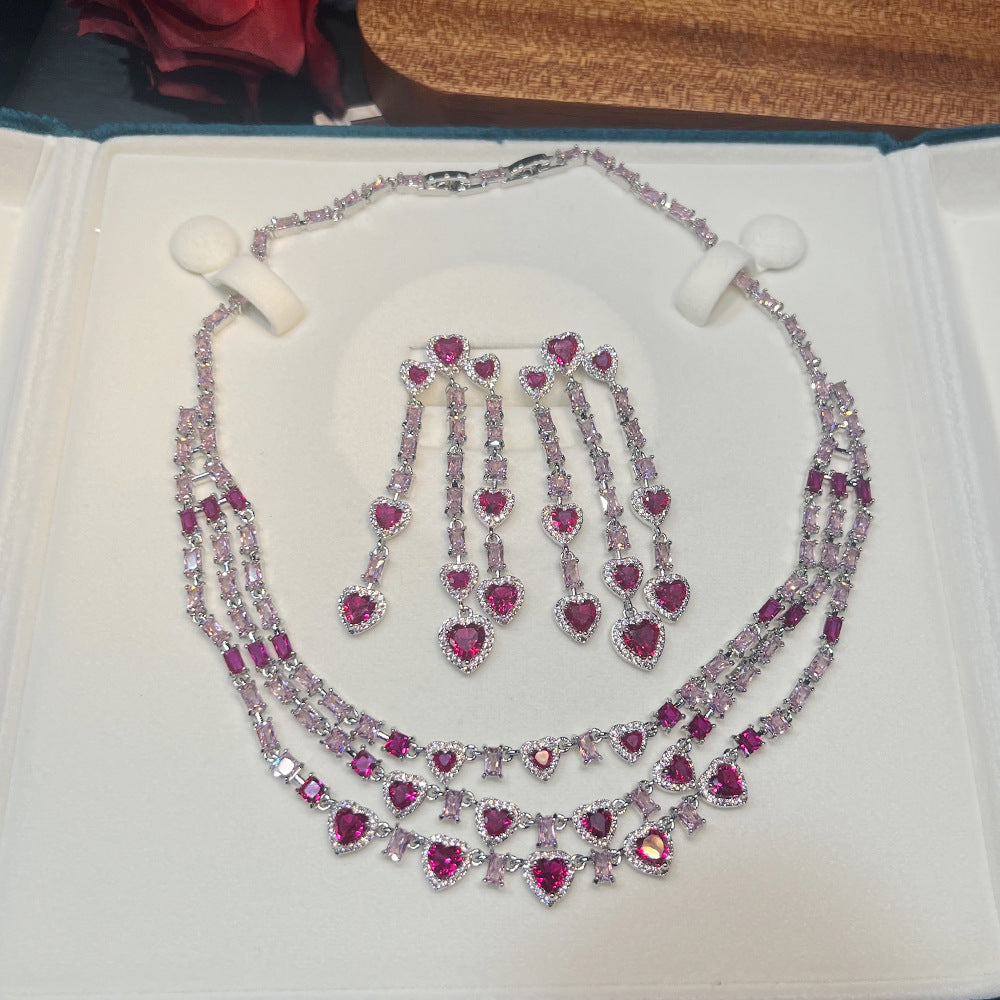Heart Cascade Statement Parure|Luxury Gala Jewelry Set