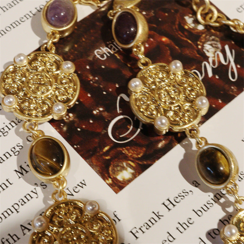 Boho Vintage Floral Filigree Natural Stones Vacation Matching Set