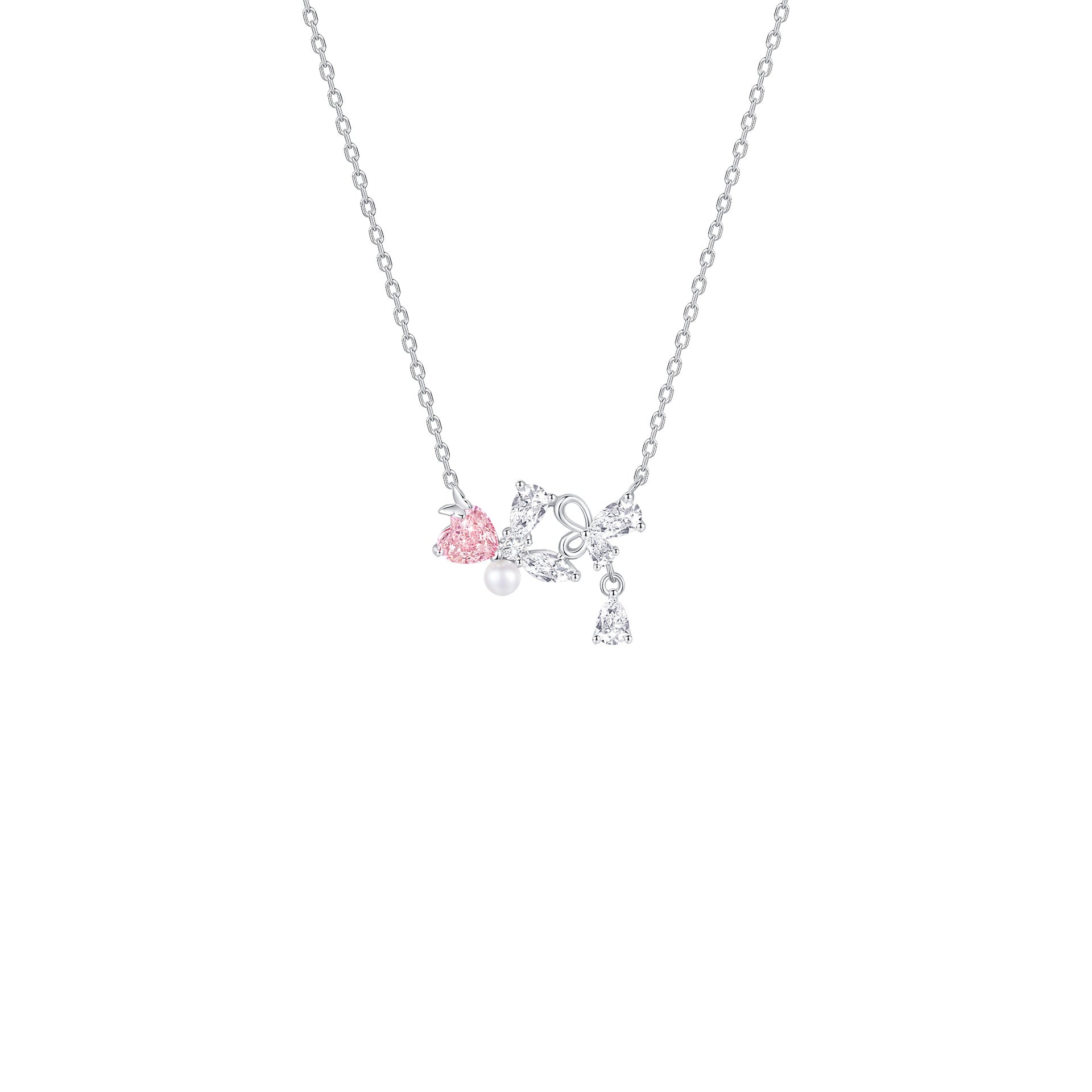 925 Sterling Silver Sweetheart Bow Necklace