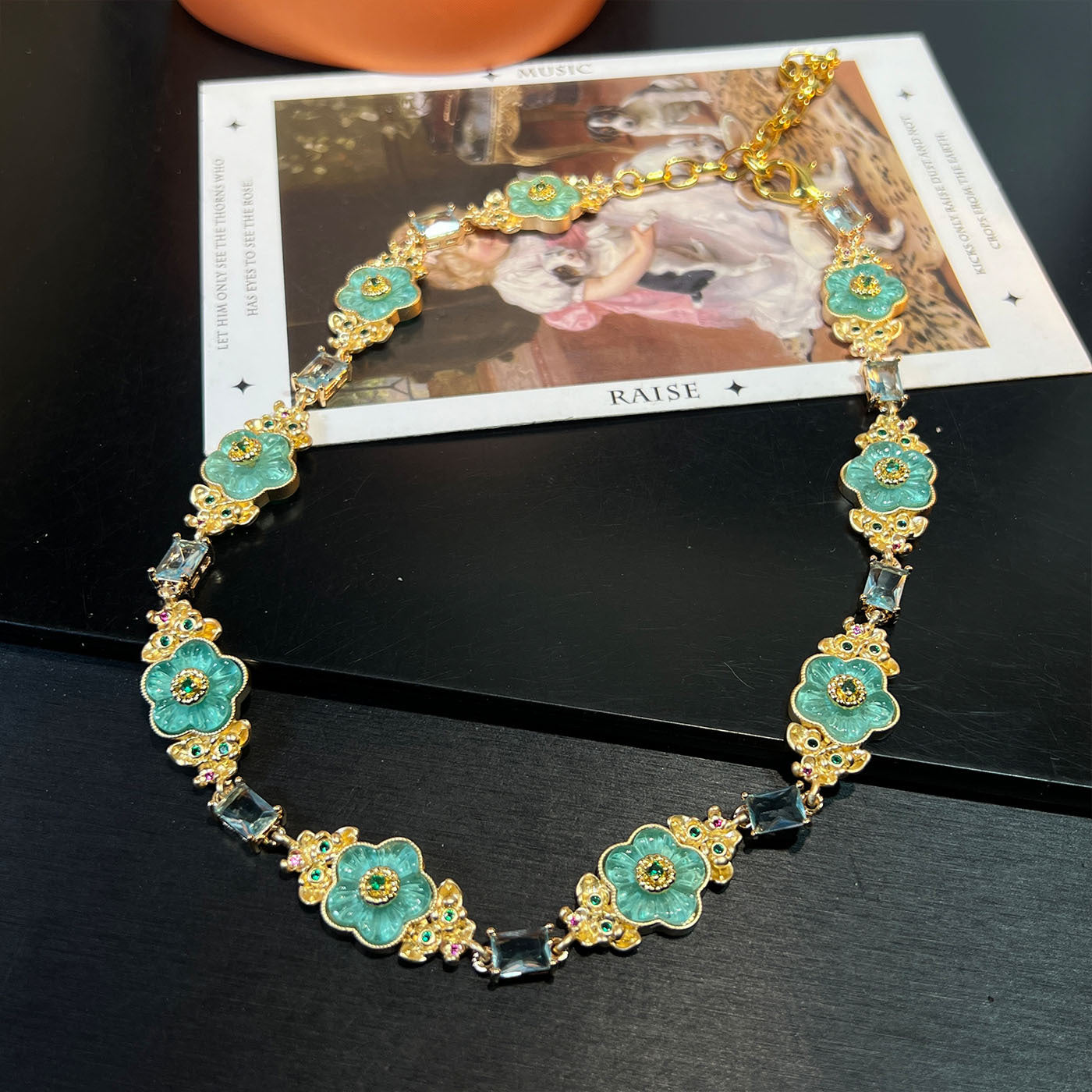 Vintage Chinoiserie Blossom Jewelry Set
