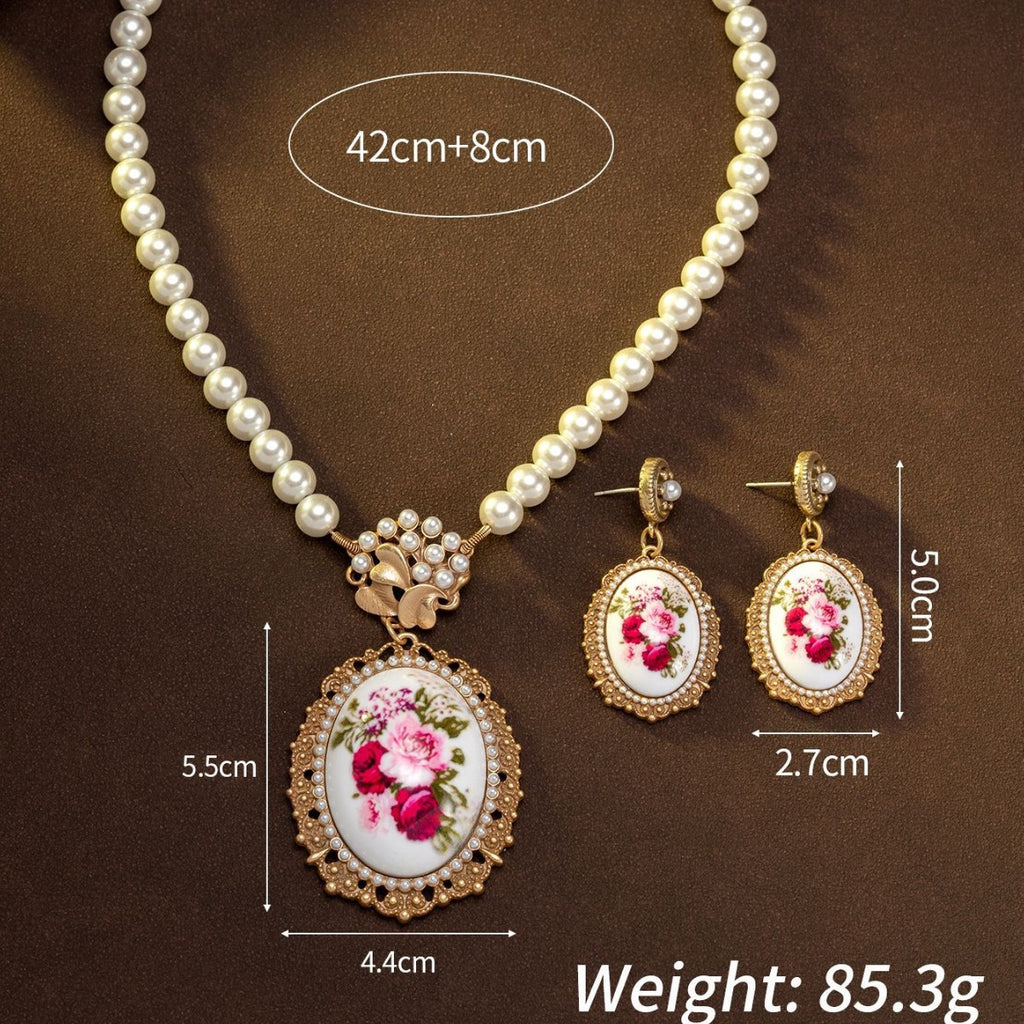 Vintage Baroque Rose Jewelry Set