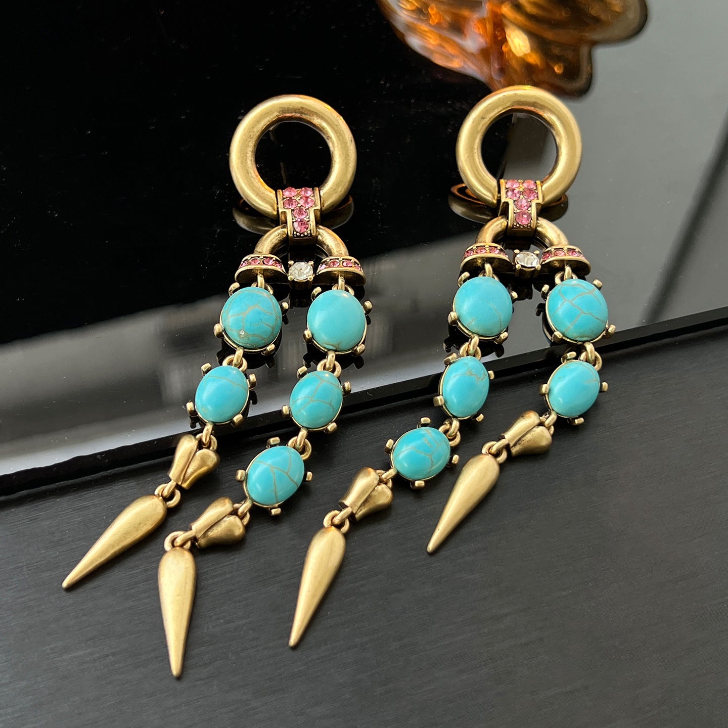 Vintage Bohemian Turquoise-Inspired Jewelry Set
