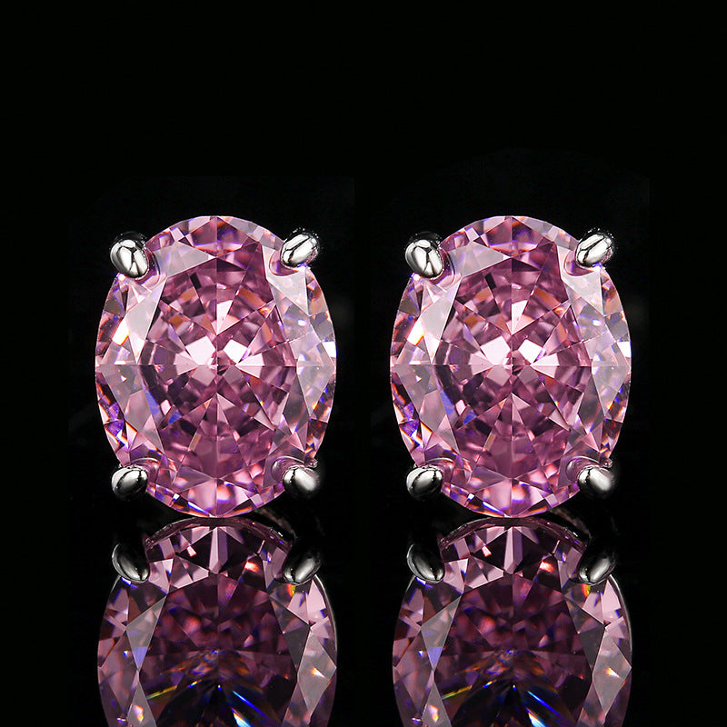 Fuchsia Oval Solitaire Jewelry Set
