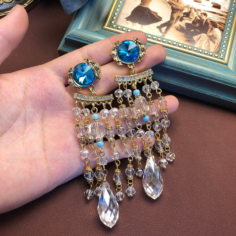 The Capri Cascade Crytal Taseel Jewelry Set