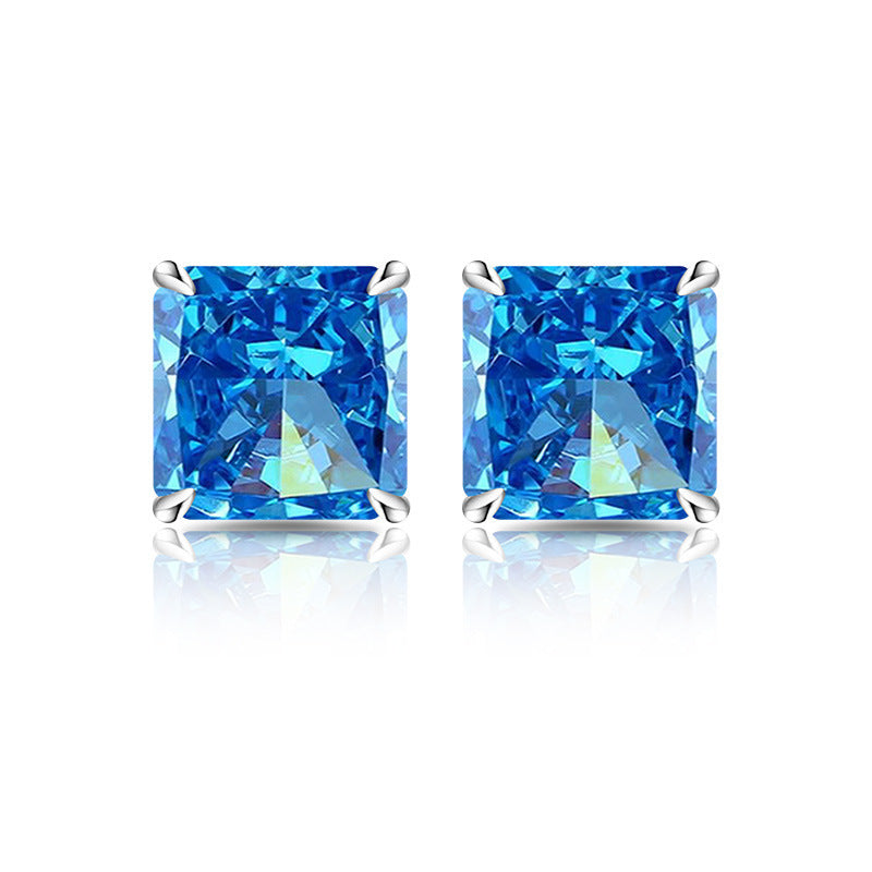 5A Cubic Zirconia Radiant-Cut Stud Earrings