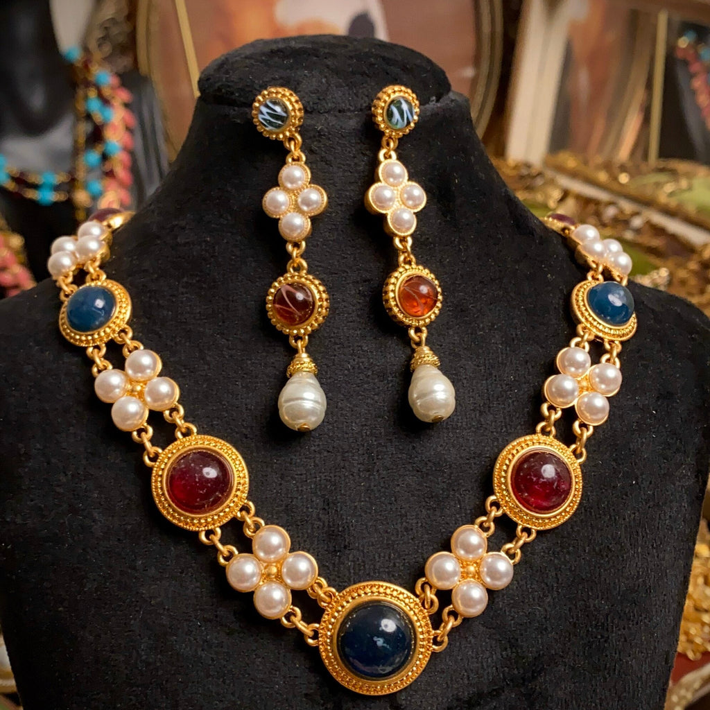 Sicilian Baroque 24K Gold Plated Statement Jewelry Set
