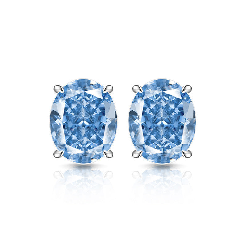 Classic Oval Stud Earrings 5A Cubic Zirconia