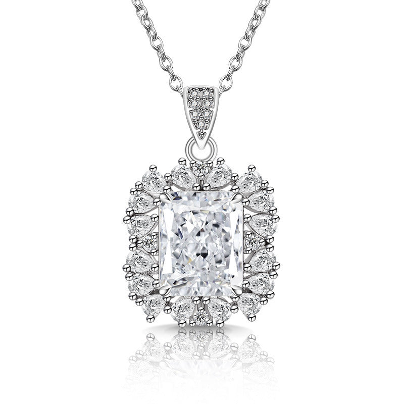 Royal Empress Radiant-Cut Pendant Necklace for Women