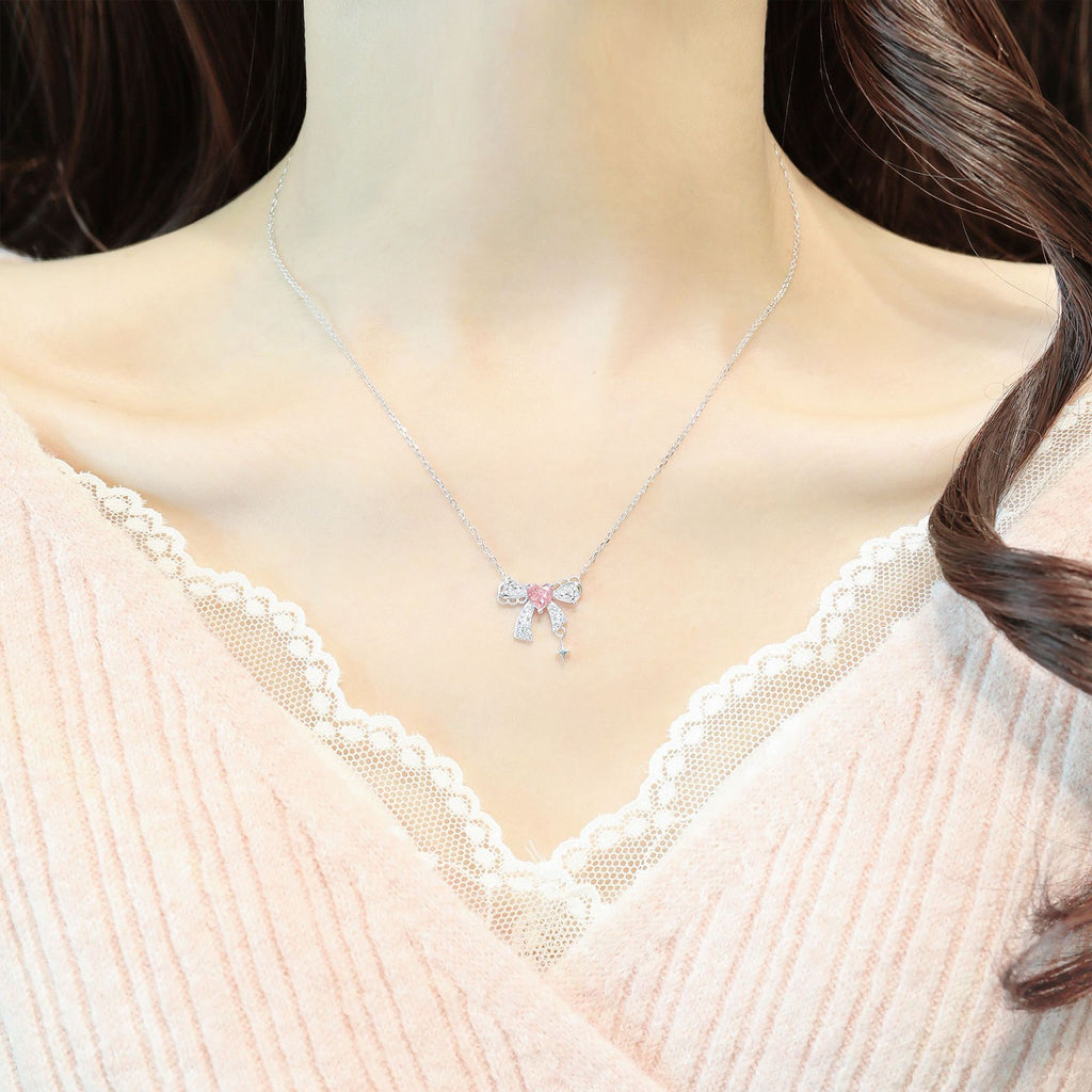 925 Sterling Silver Coquette Lace Bow Jewelry Set