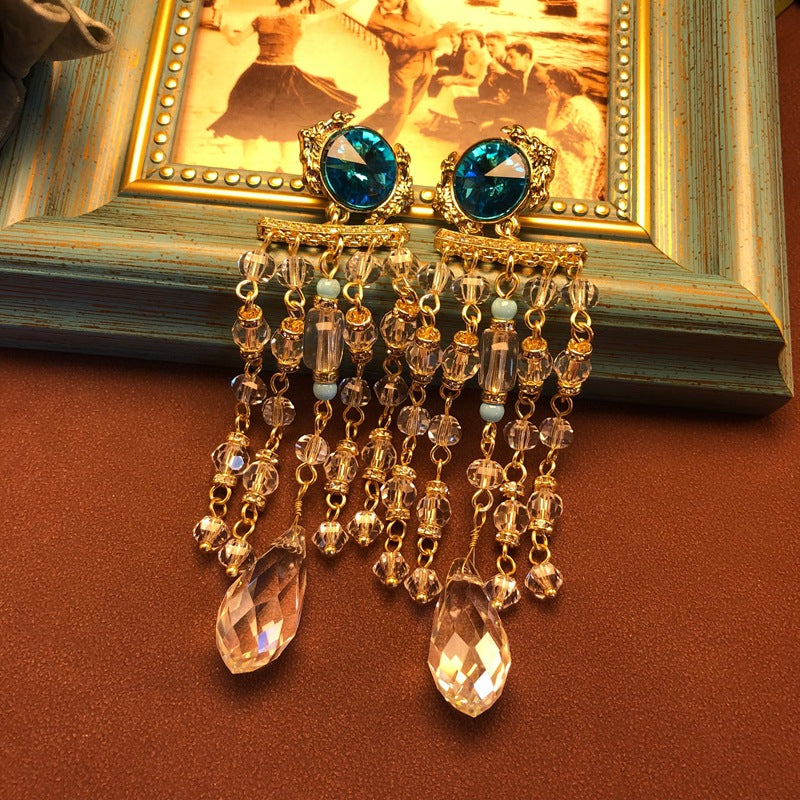 The Capri Cascade Crytal Taseel Jewelry Set