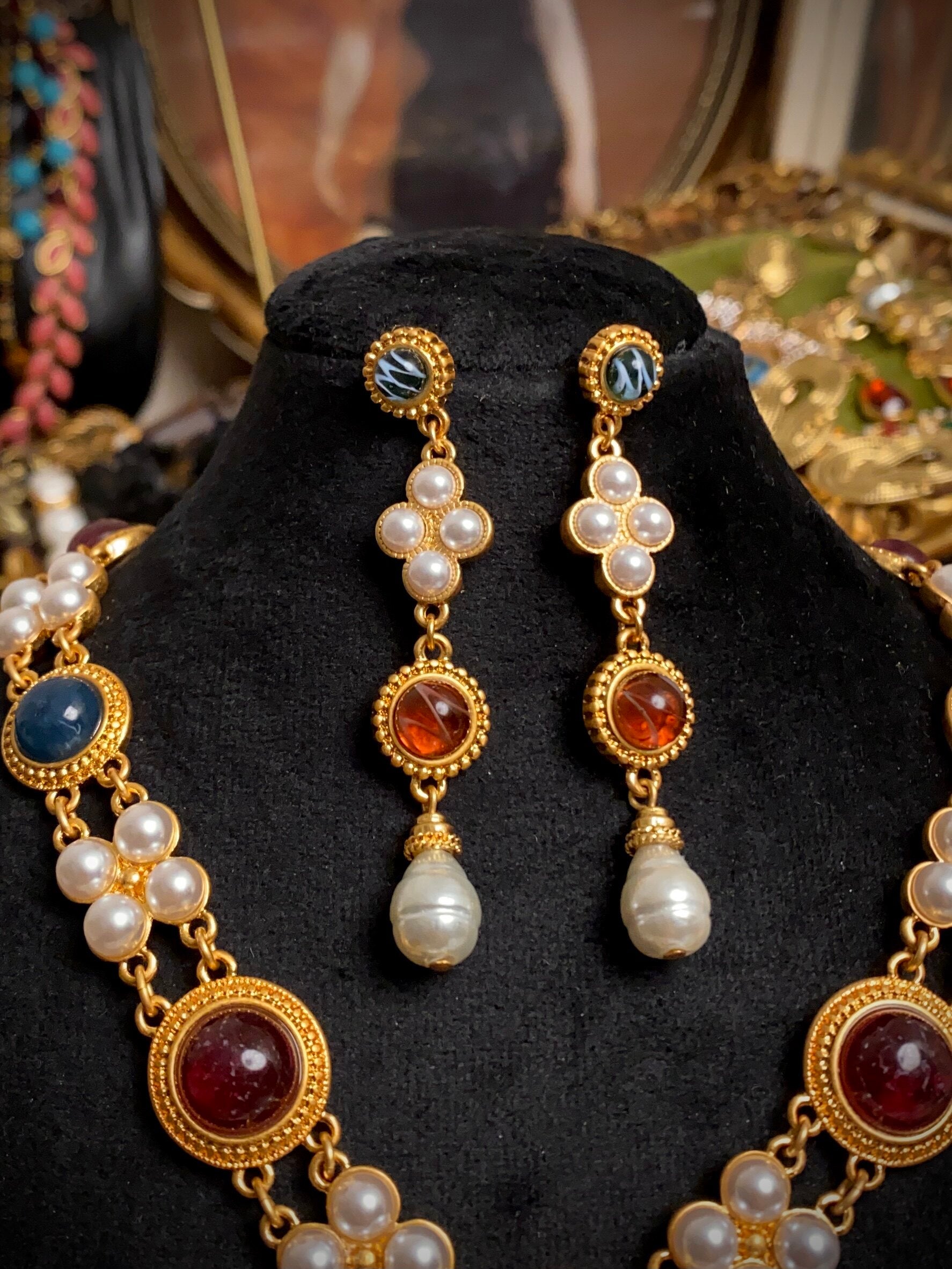 Sicilian Baroque 24K Gold Plated Statement Jewelry Set