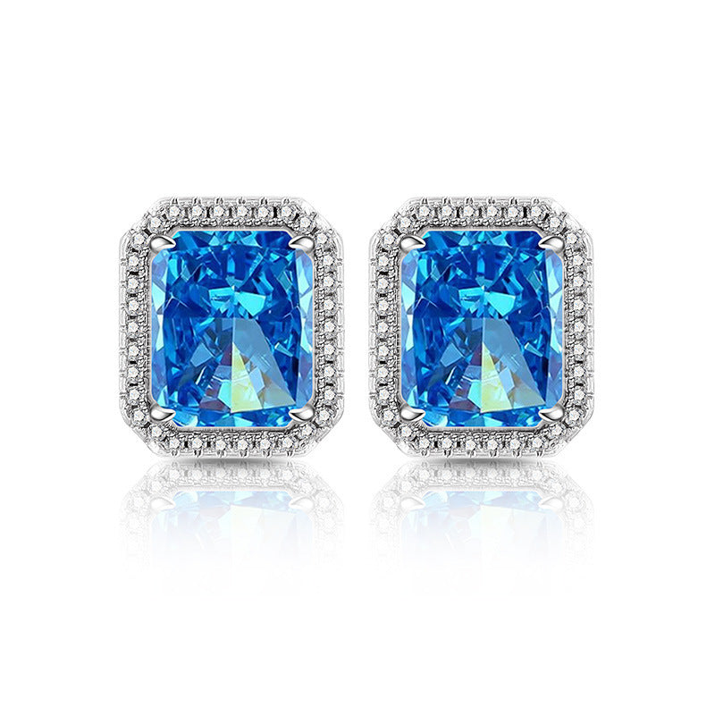 Luminous Emerald-Cut Studs Earrings