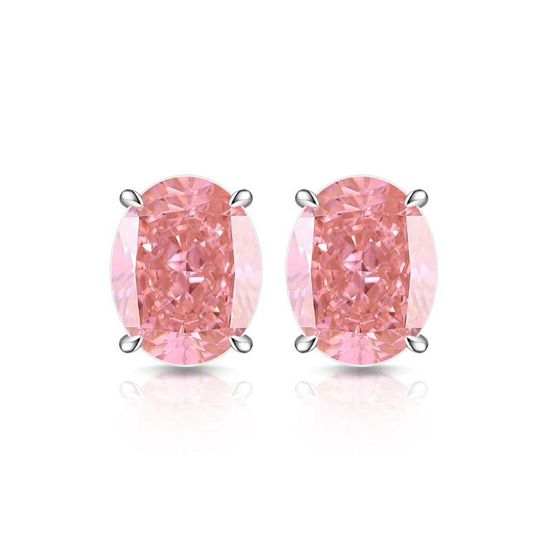 Classic Oval Stud Earrings 5A Cubic Zirconia