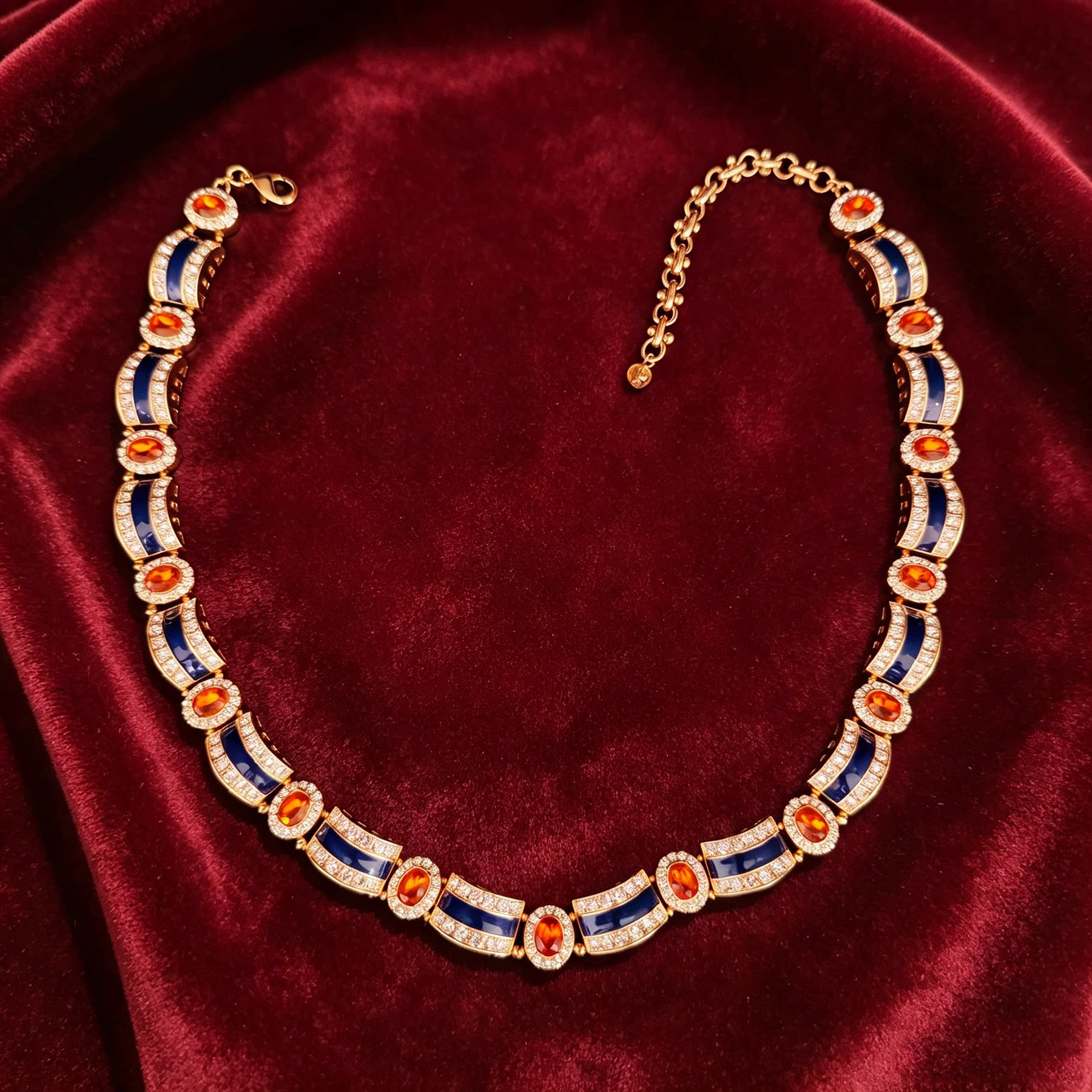 Art Deco Curved Link Statement Jewelry Set