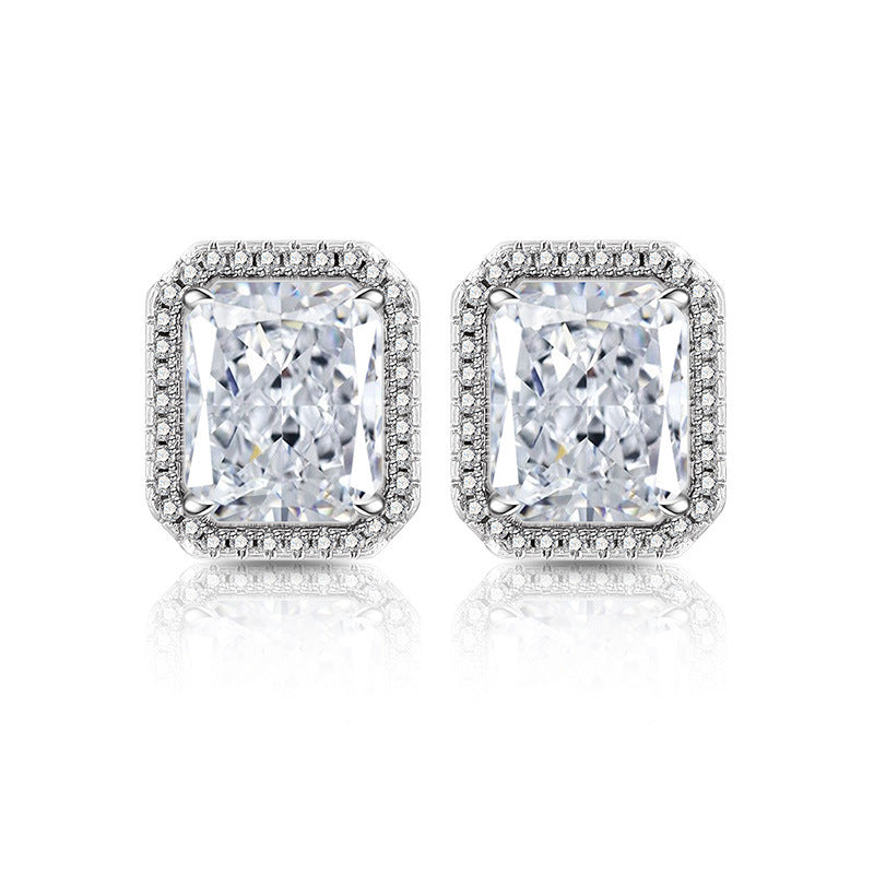 Luminous Emerald-Cut Studs Earrings