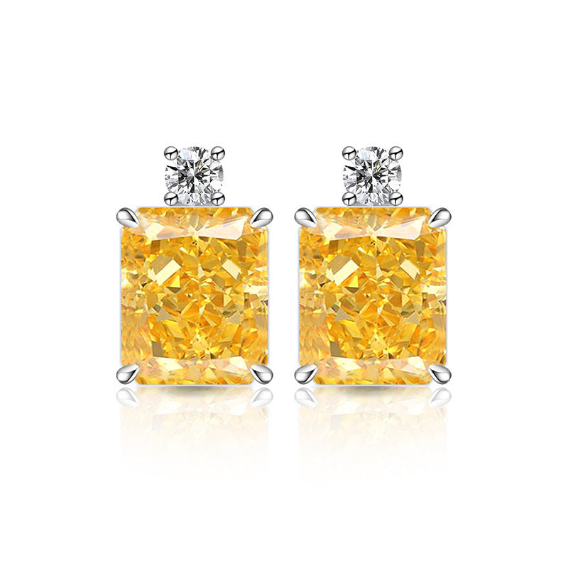Radiant-Cut Two-Stone Stud Earrings