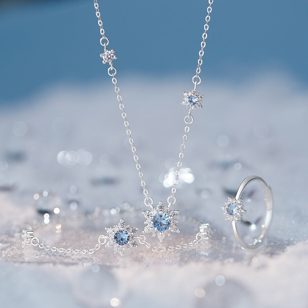 999 Fine Silver Dreamy Snowflake Jewelry Set