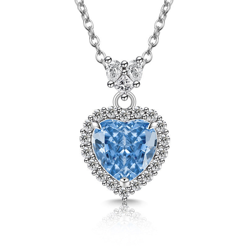 Double Heart Halo Pendant Necklace