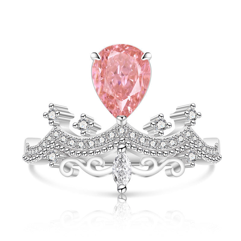Enchanted Tiara Ring | Royal Pear-Cut Crown Ring