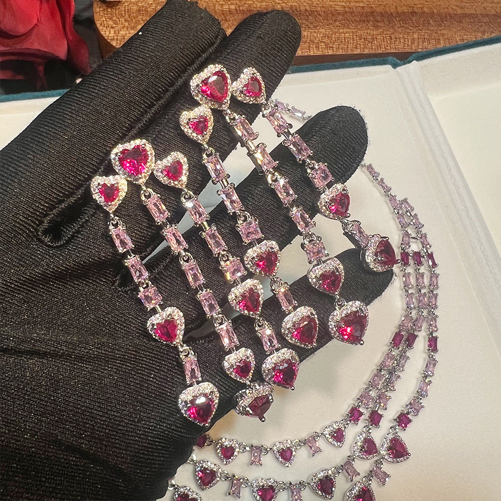 Heart Cascade Statement Parure|Luxury Gala Jewelry Set