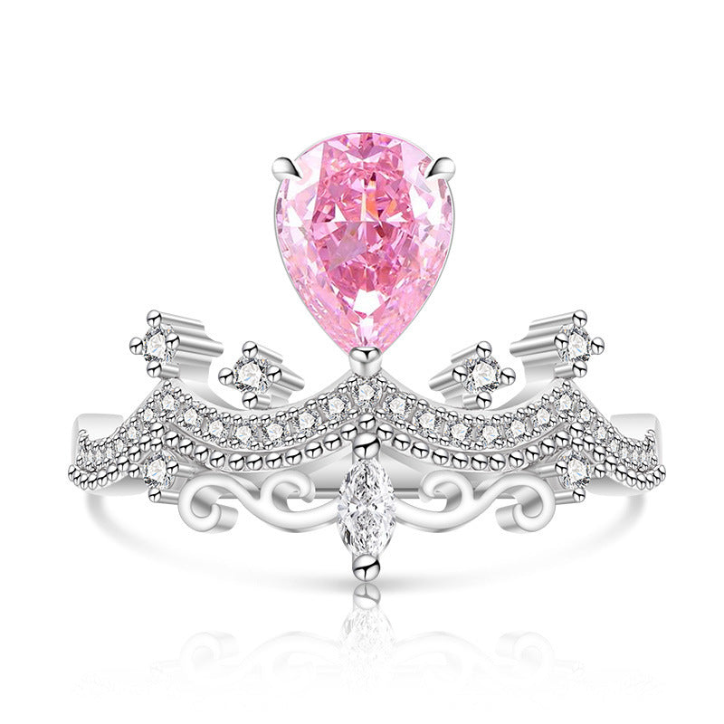 Enchanted Tiara Ring | Royal Pear-Cut Crown Ring