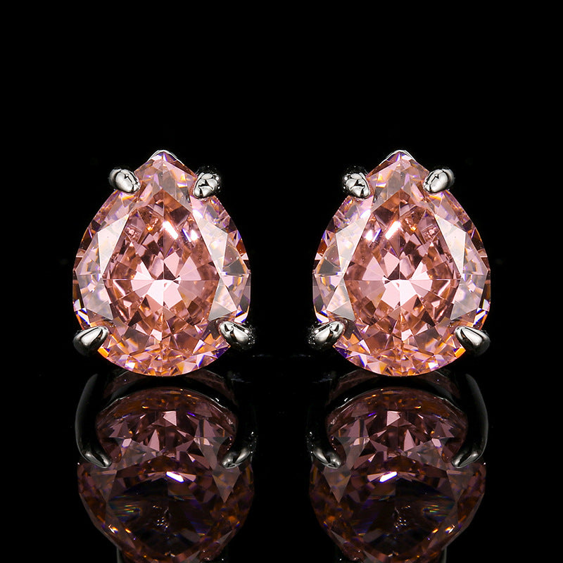 Padparadscha Pink Teardrop Jewelry Set | Sunset-Inspired Pear-Cut Design