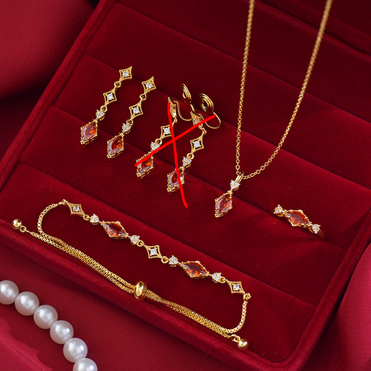 French Soleil Marquise Jewelry Set