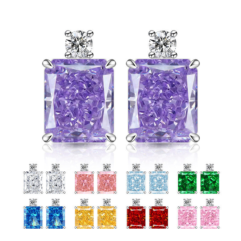 Radiant-Cut Two-Stone Stud Earrings
