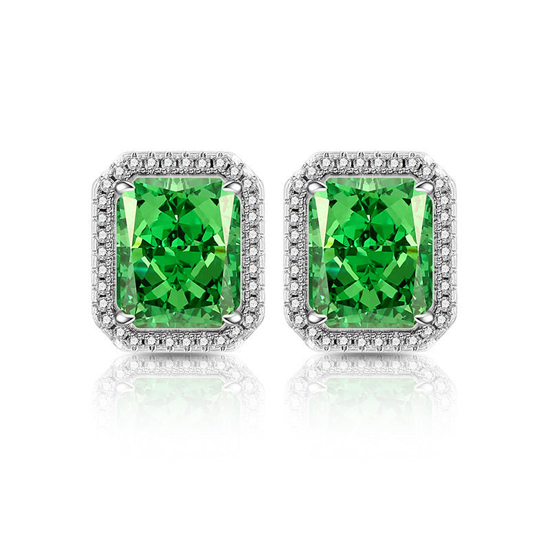 Luminous Emerald-Cut Studs Earrings