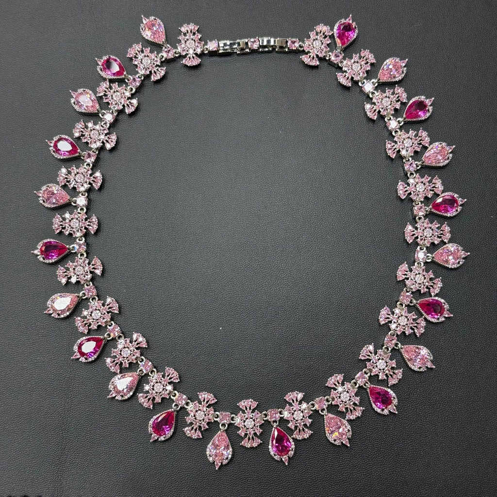 Pastel Gemstone-Tone Teardrop Garland Bridal Jewelry Set