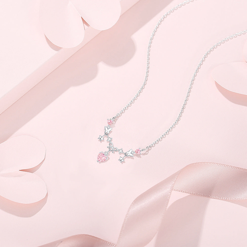925 Sterling Silver Sweetheart Bow Necklace