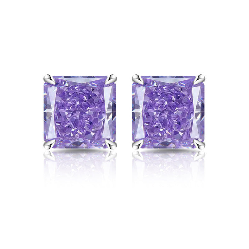 5A Cubic Zirconia Radiant-Cut Stud Earrings