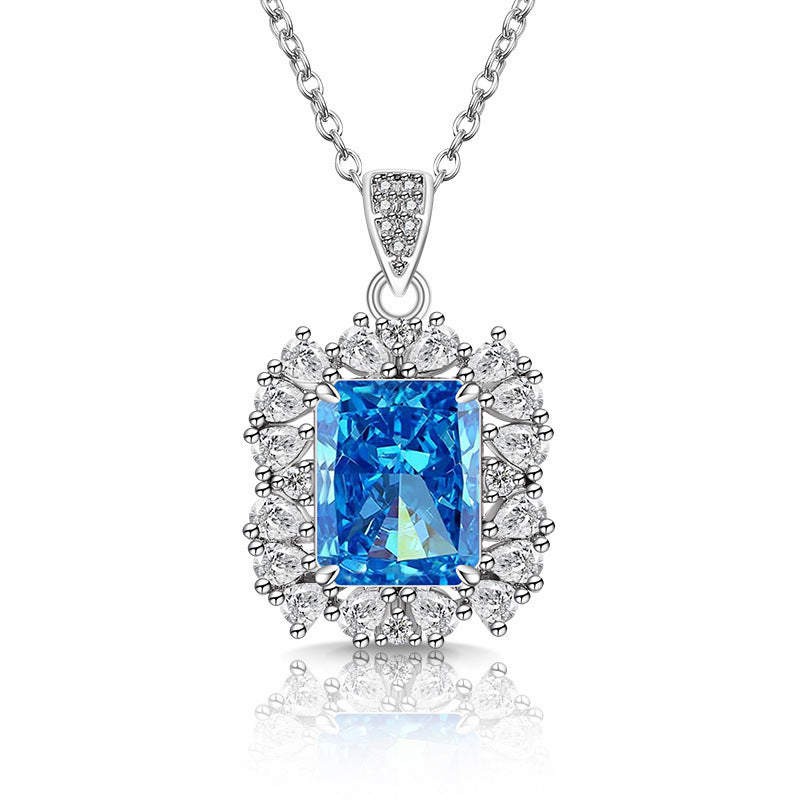 Royal Empress Radiant-Cut Pendant Necklace for Women