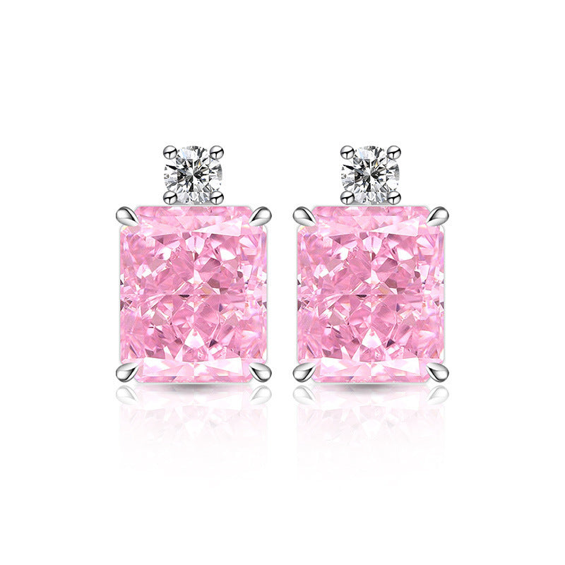 Radiant-Cut Two-Stone Stud Earrings