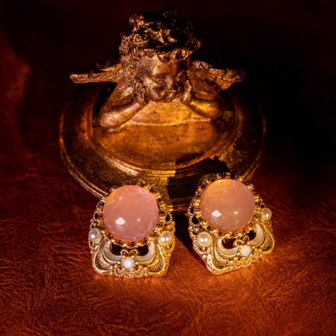 Rose Heirloom Antique Victorian Filigree Jewelry Suite